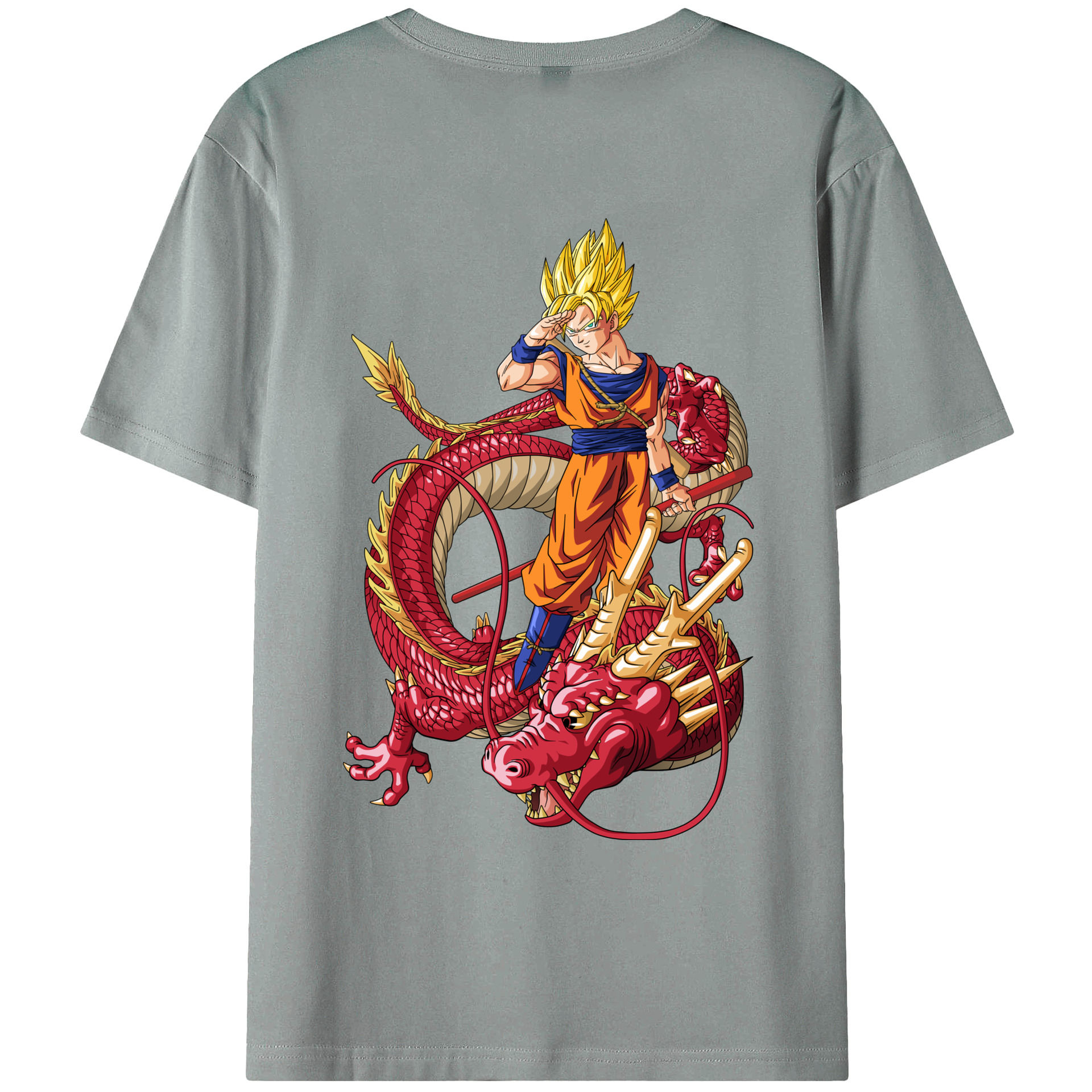 （画像用） ドラゴンボール 孫悟空（そん ごくう）Son Goku カカロット DRAGON BALL Kakarotto 綿100％ メンズ半袖Tシャツ（バックプリント） 通気性